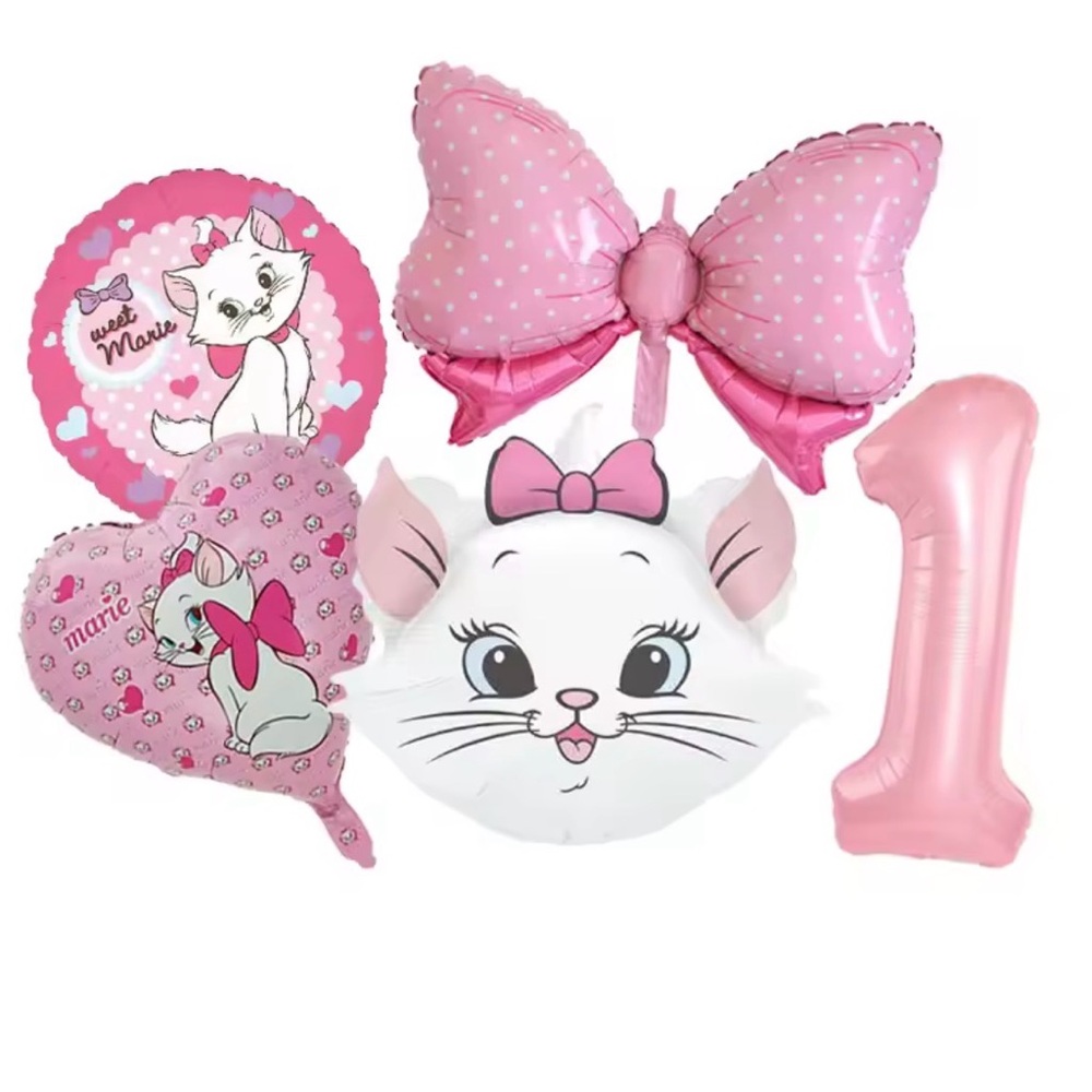 Marie Cat 1st Birthday Party Balloons New